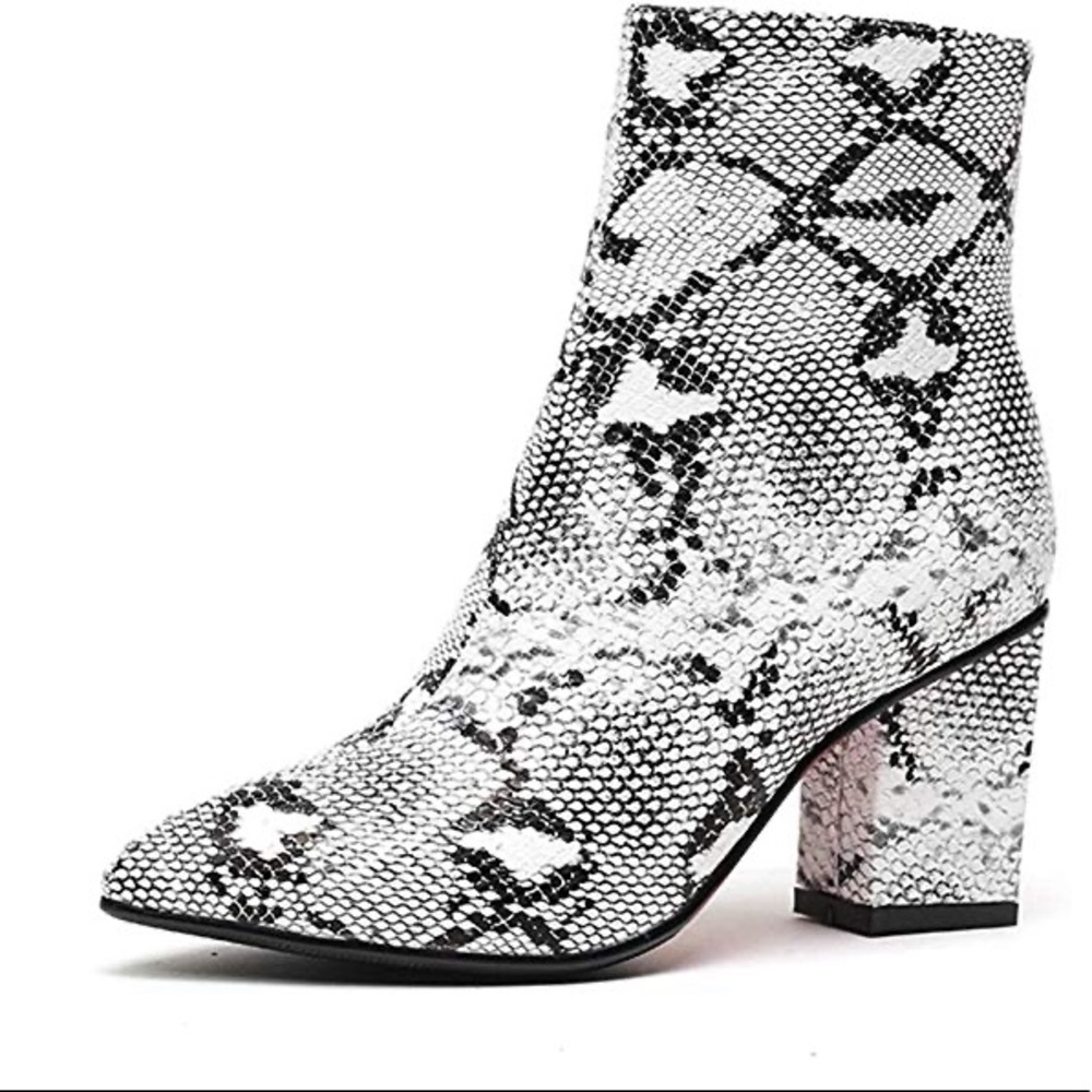 Snake skin booties